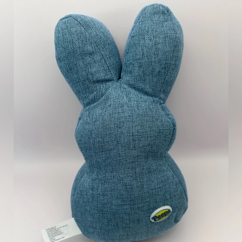 Peeps Bunny Plush Stuffed Animal | Blue Denim | Peace Sign flower